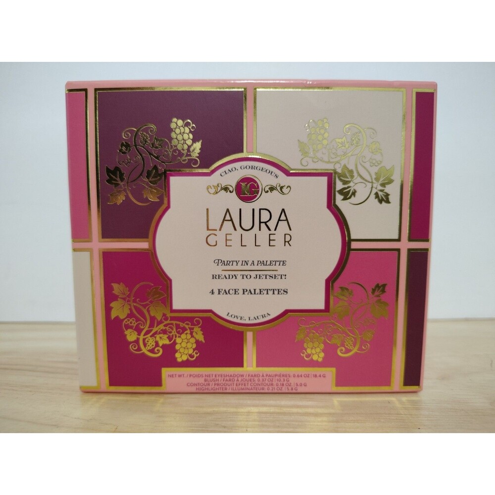 4 FACE PALETTES Laura Geller Party in aPalette Full Face Set READY TO JETSET NIB